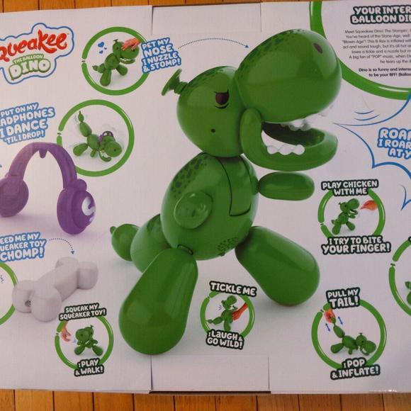 Squeakee Pet Dinosaur The Balloon Dino Interactive Toy Stomps Roars Dances NEW - Picture 3 of 4
